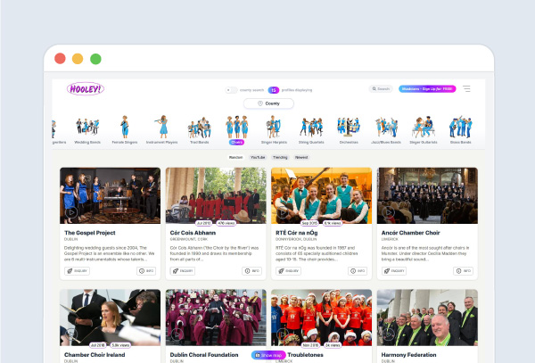 Screenshot of category search